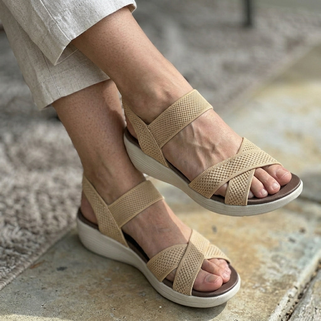 Aria Knit Wedge Sandal